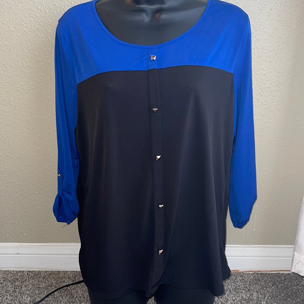 G Kollection size L Royal 👑 Blue with Black Blouse